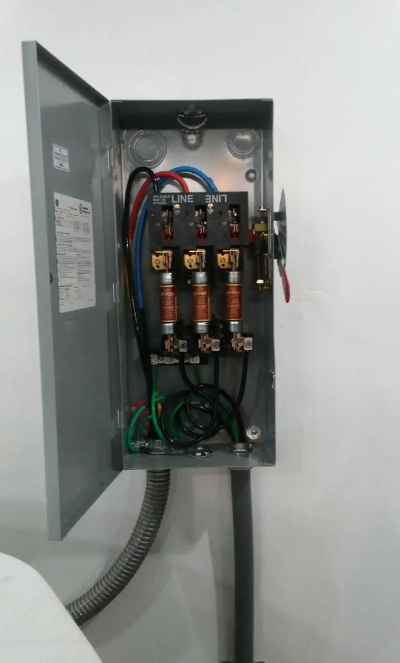 Three-phase disconnect switch installed for Electrical Wiring & Rewiring in DeWitt